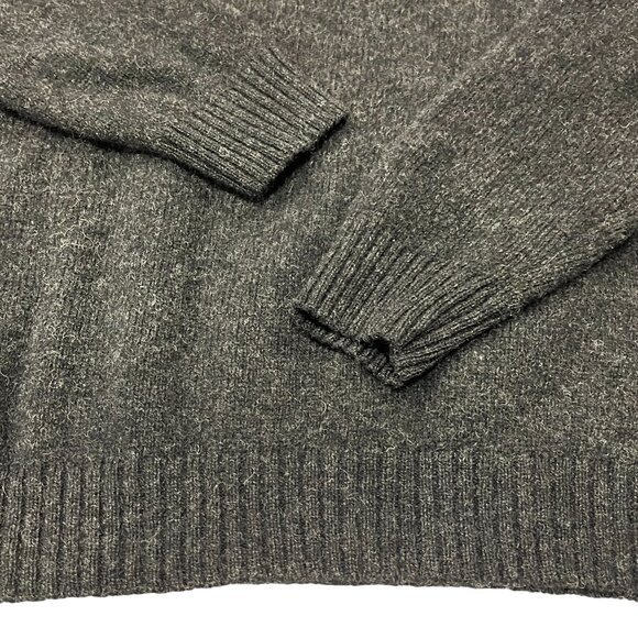 Heather & Tweed Mens V-neck Wool Pullover Sweater, Gray Red, L - Picture 5 of 7